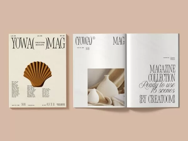 Magazine Cover and Spread Mockups