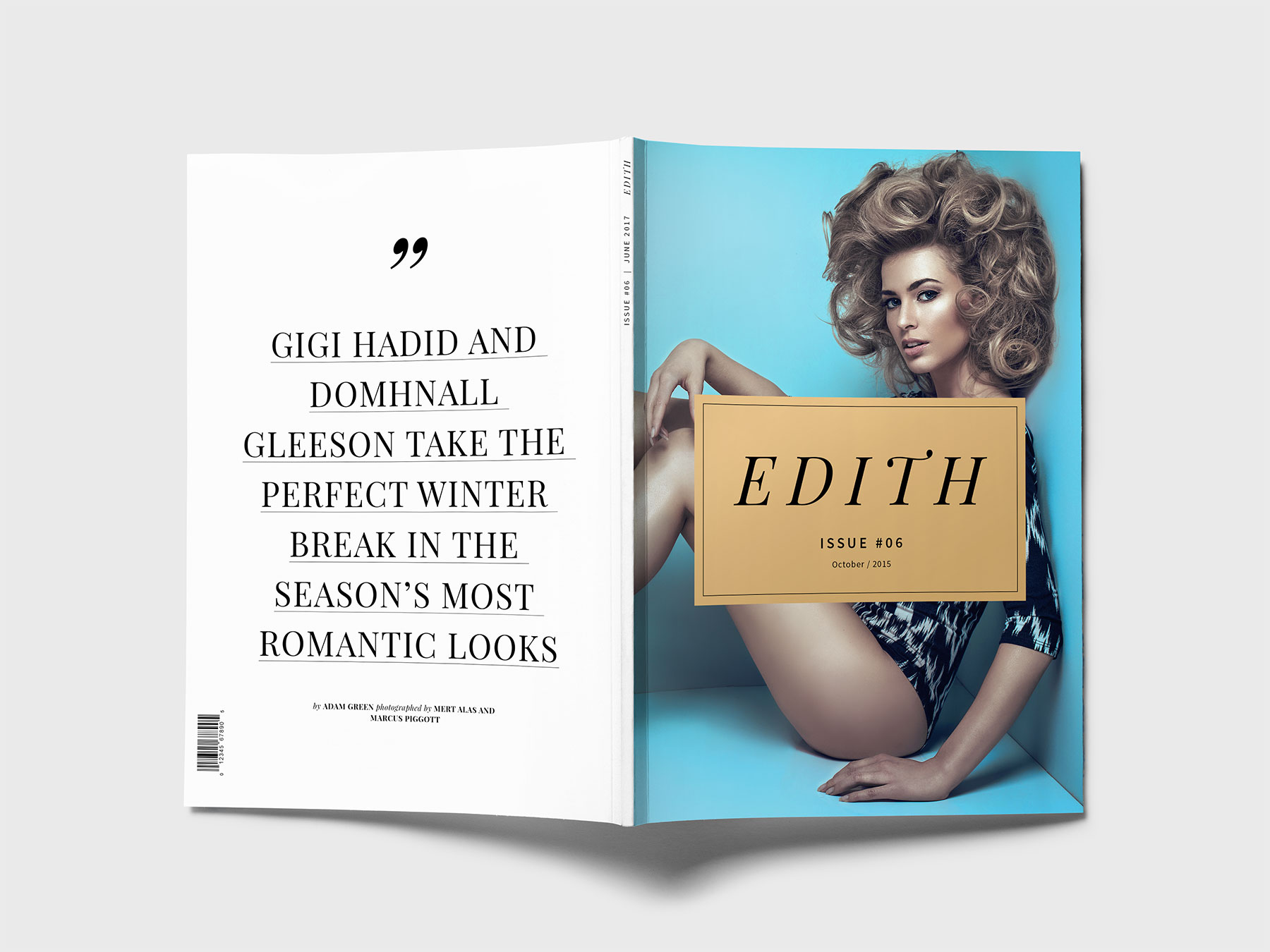 Magazine Mockup Set – Cover, Spread & Back Views