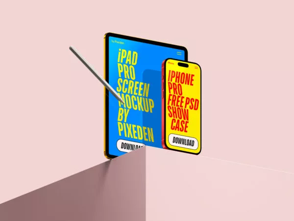 Tablet and Phone Showcase Screens Mockup