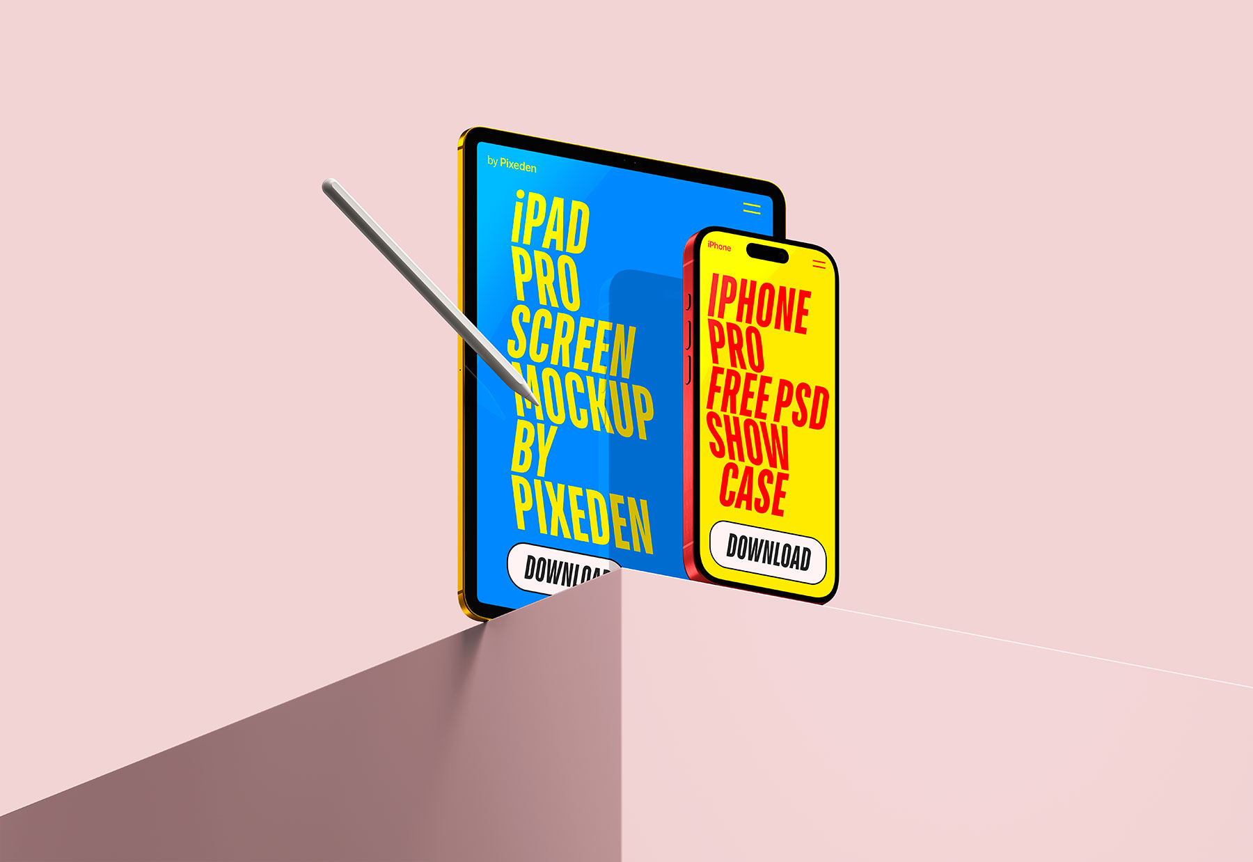 Tablet and Phone Showcase Screens Mockup