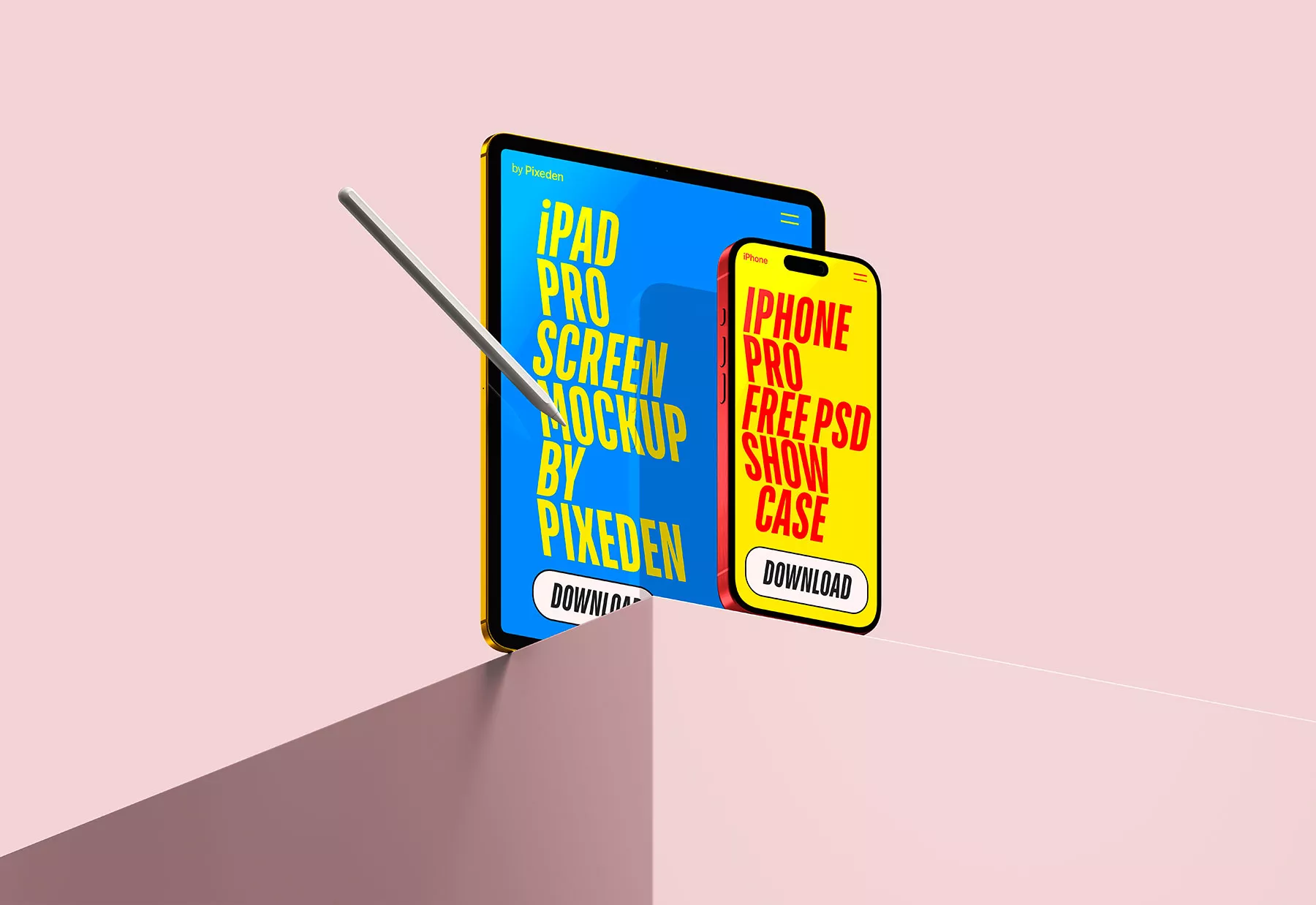 Tablet and Phone Showcase Screens Mockup