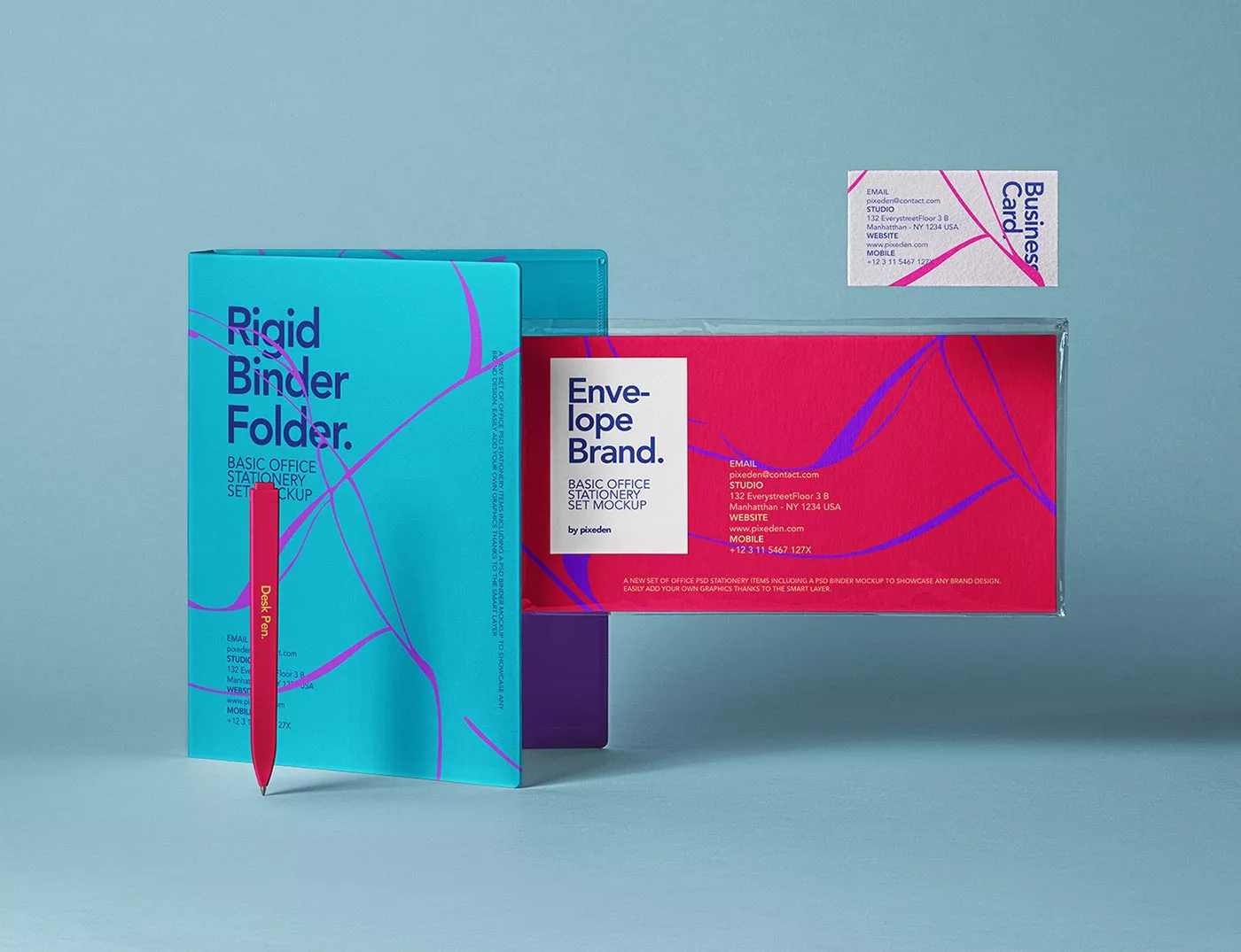 Corporate Stationery Mockup – Folder, Envelope & Business Card