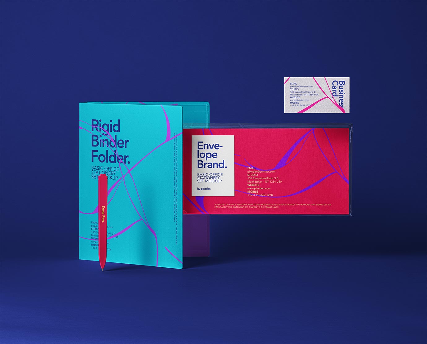 Corporate Stationery Mockup – Folder, Envelope & Business Card
