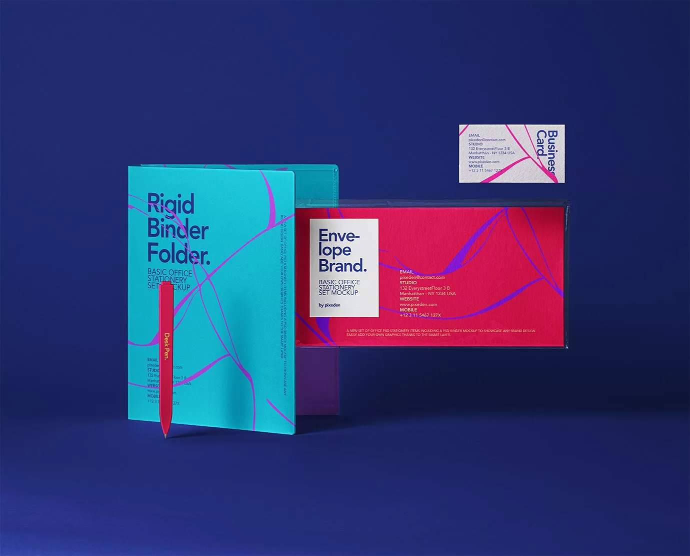Corporate Stationery Mockup – Folder, Envelope & Business Card