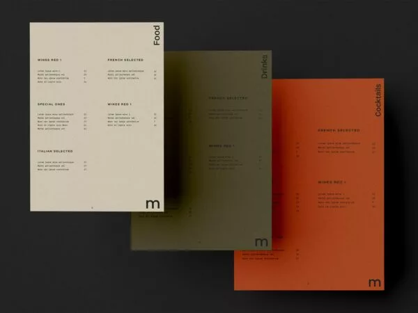 Floating Restaurant Menu Mockup