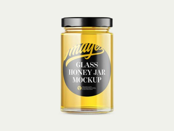 Glass Honey Jar Mockup