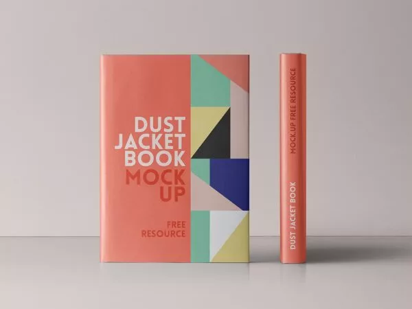 Hardcover Book with Dust Jacket Mockup