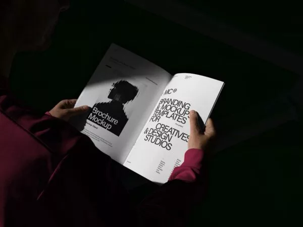 Open Brochure Mockup – Magazine Style Layout