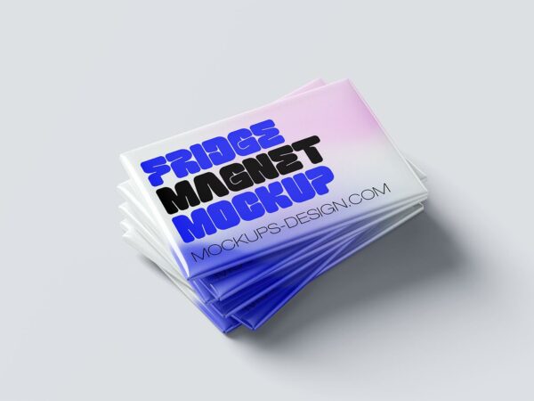 Rectangular Fridge Magnet Mockup