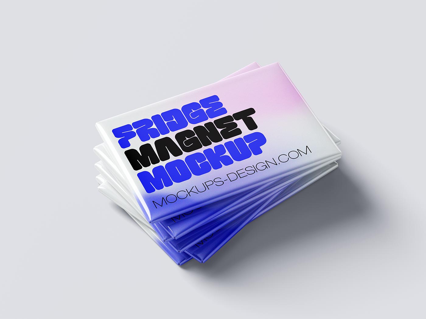 Rectangular Fridge Magnet Mockup
