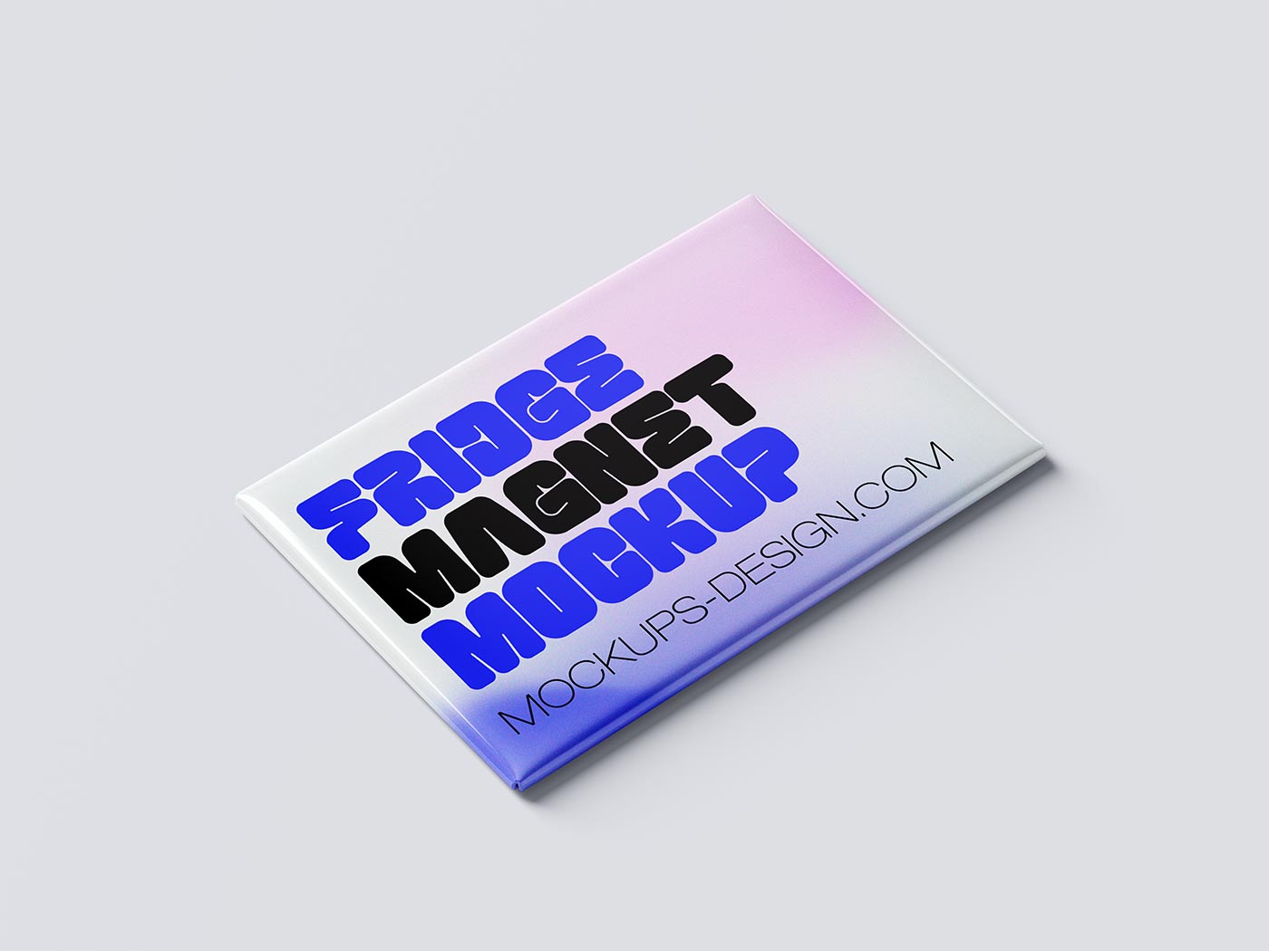 Rectangular Fridge Magnet Mockup