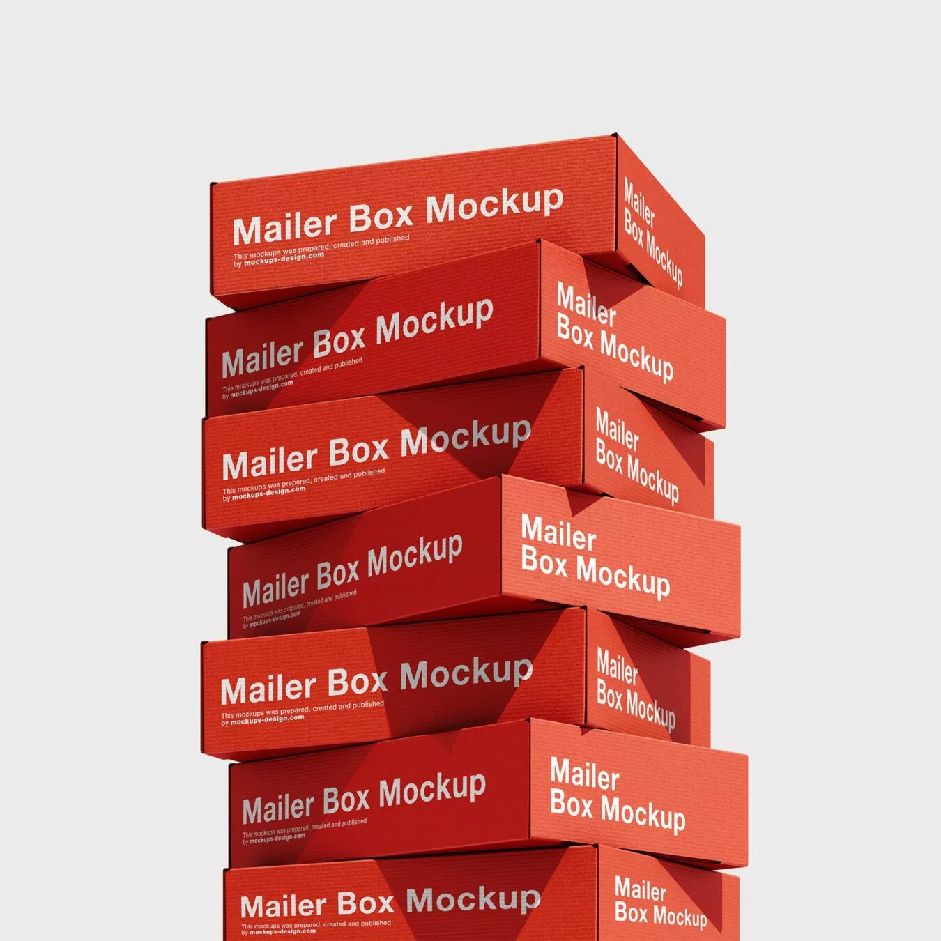 Stacked Pinch-Lock Packaging Boxes Mockup