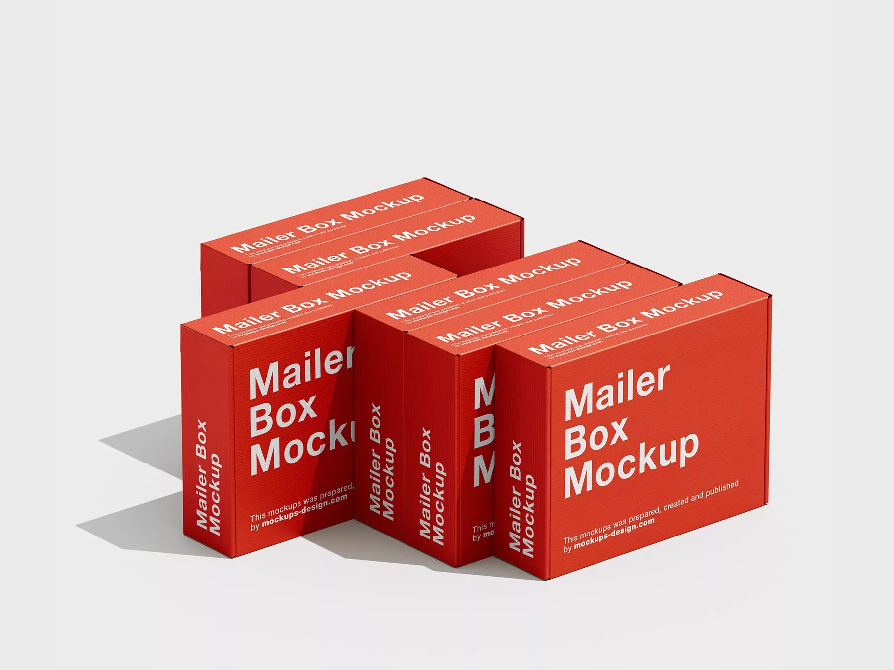 Stacked Pinch-Lock Packaging Boxes Mockup
