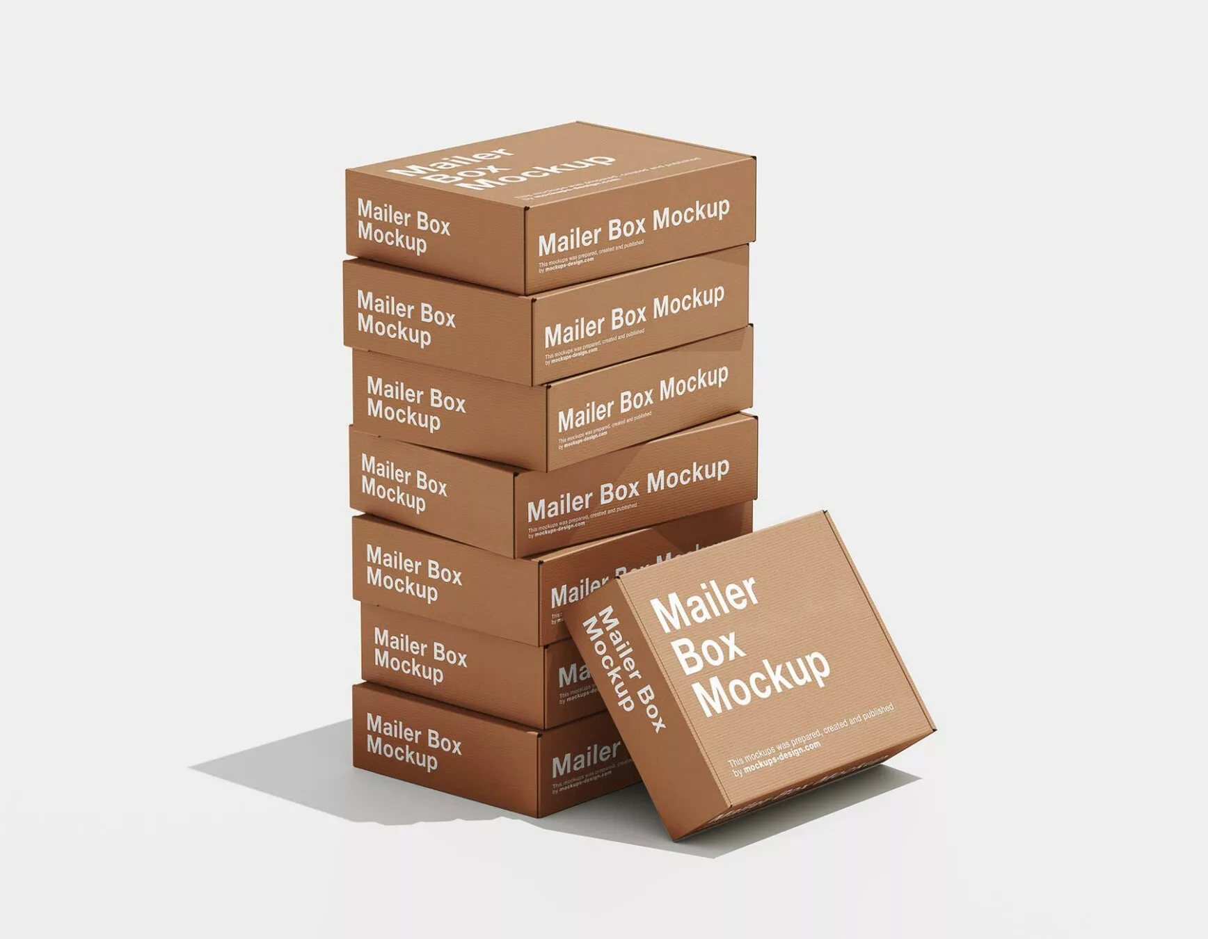 Stacked Pinch-Lock Packaging Boxes Mockup