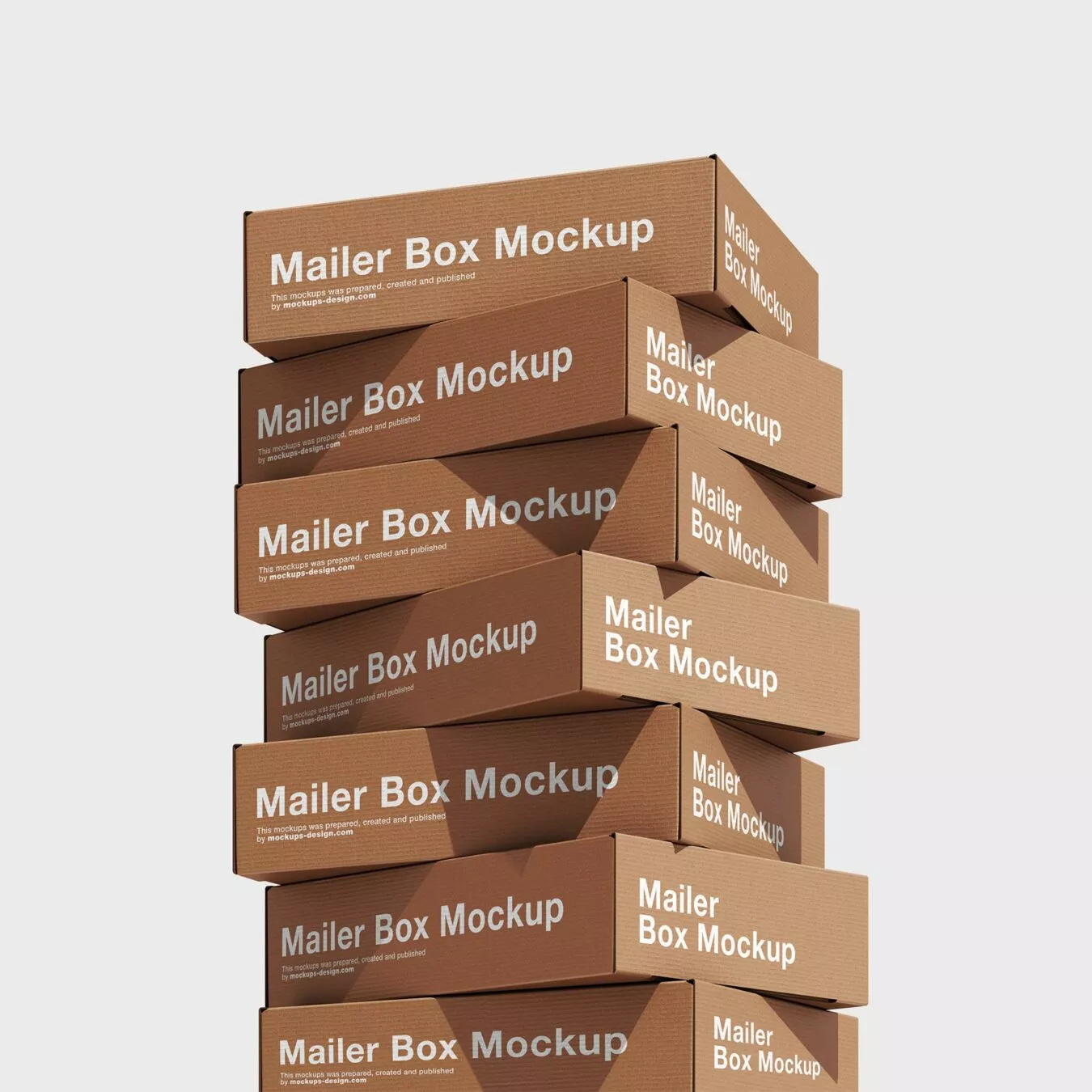 Stacked Pinch-Lock Packaging Boxes Mockup