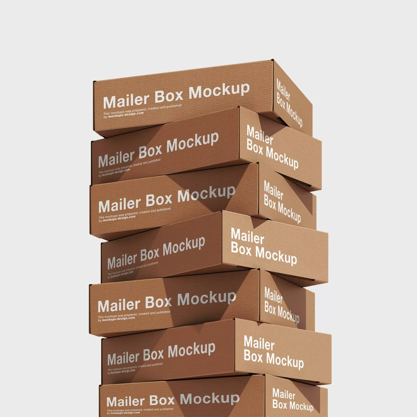 Stacked Pinch-Lock Packaging Boxes Mockup