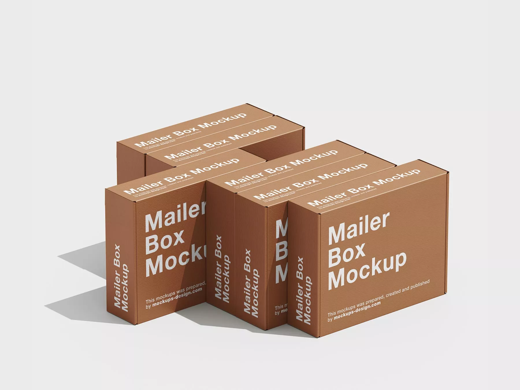 Stacked Pinch-Lock Packaging Boxes Mockup