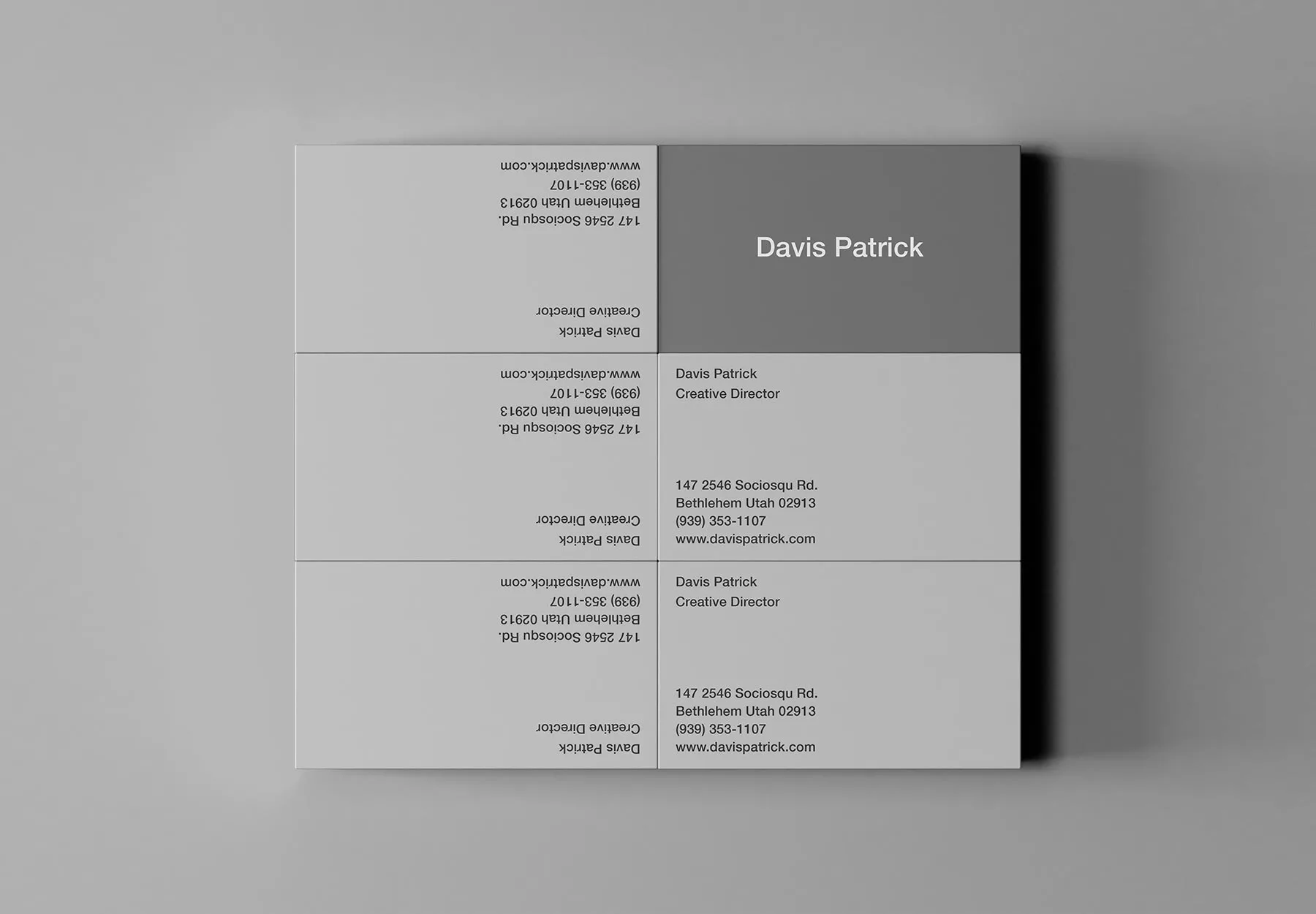 6 Business Cards Mockup (Grid Layout, No Gaps)