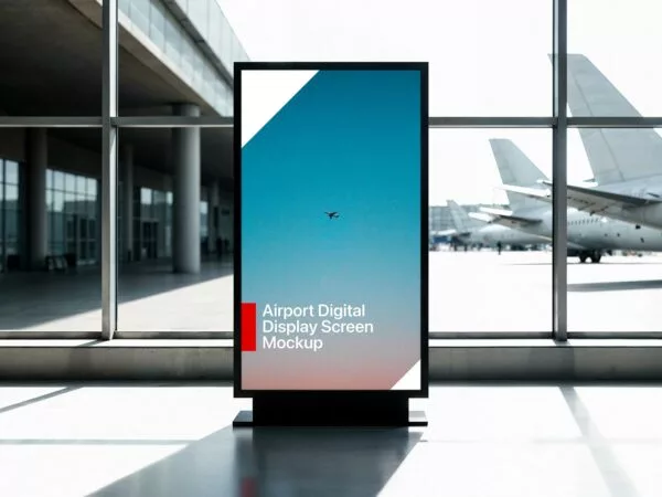 Airport Digital Display Screen Mockup