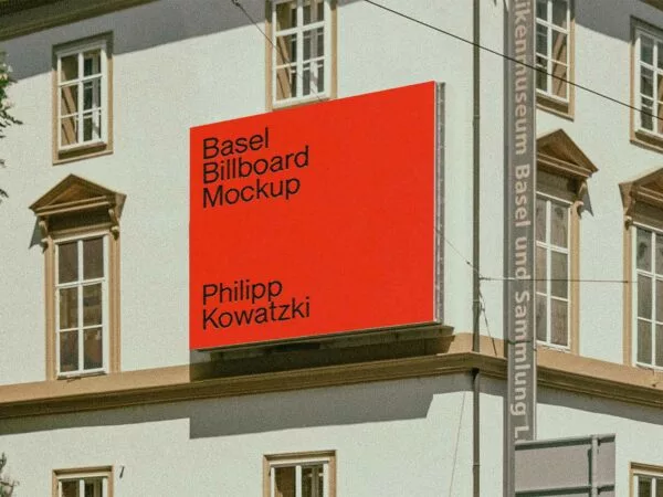 Billboard Free Mockup (Mounted on Building)