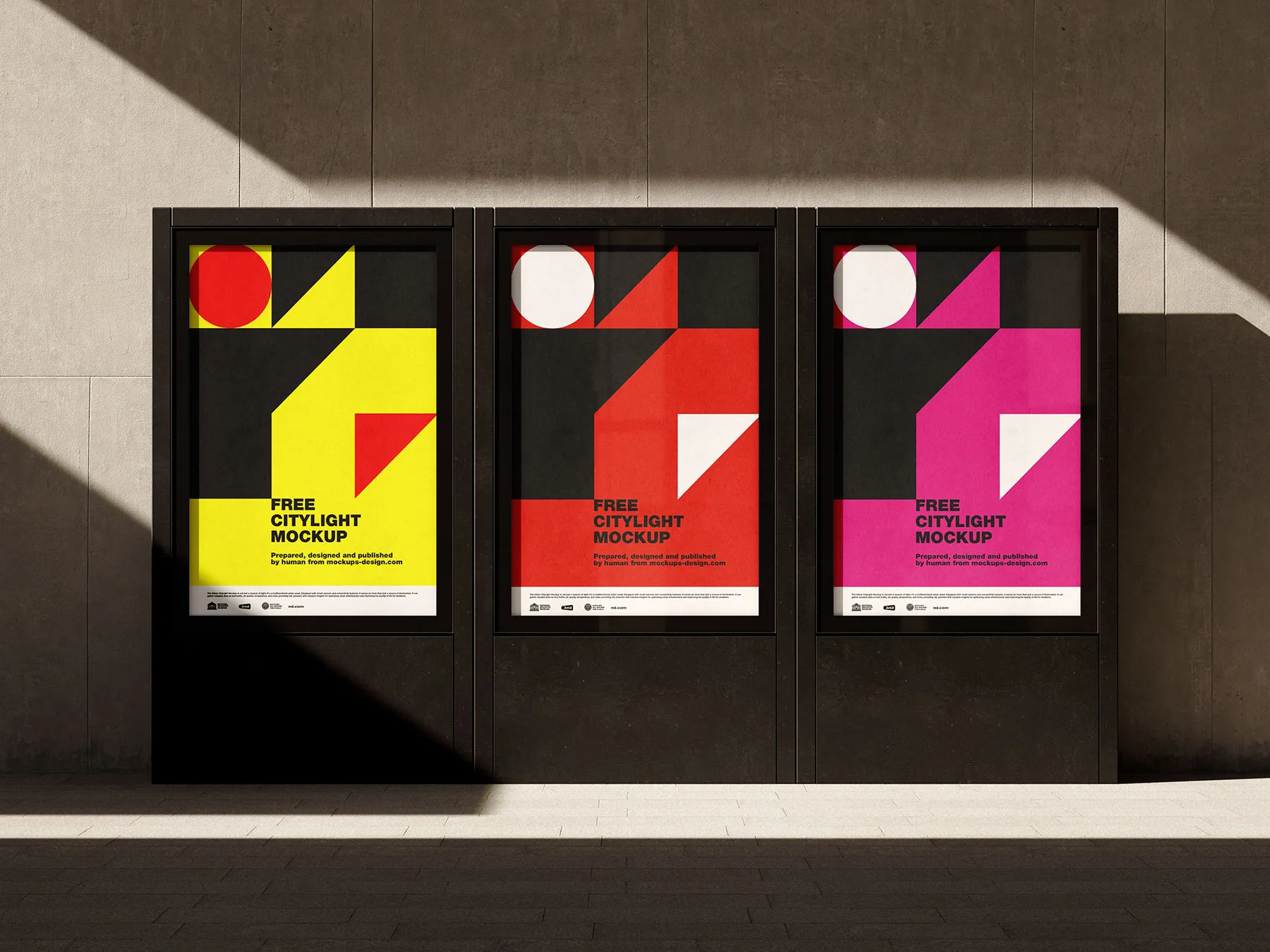 Citylight Mockup Against Concrete Wall