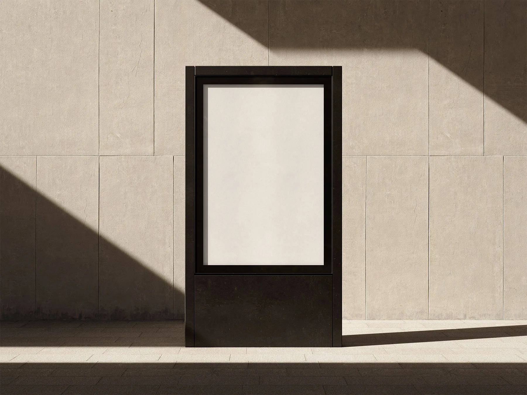Citylight Mockup Against Concrete Wall