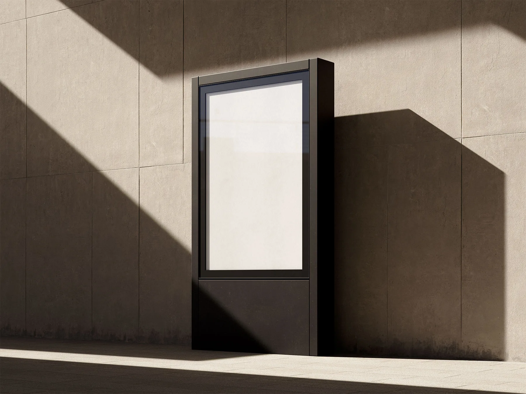 Citylight Mockup Against Concrete Wall