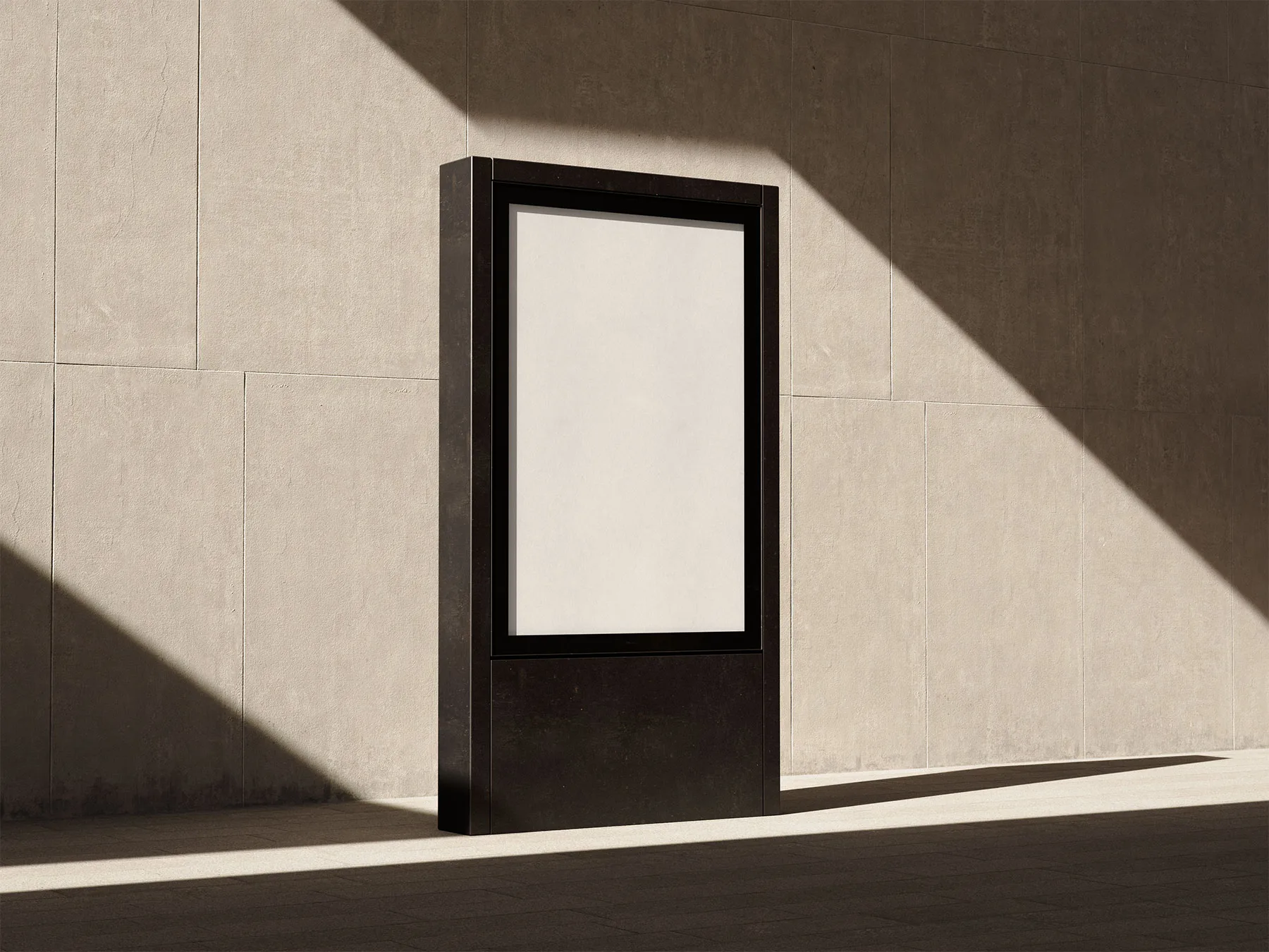 Citylight Mockup Against Concrete Wall