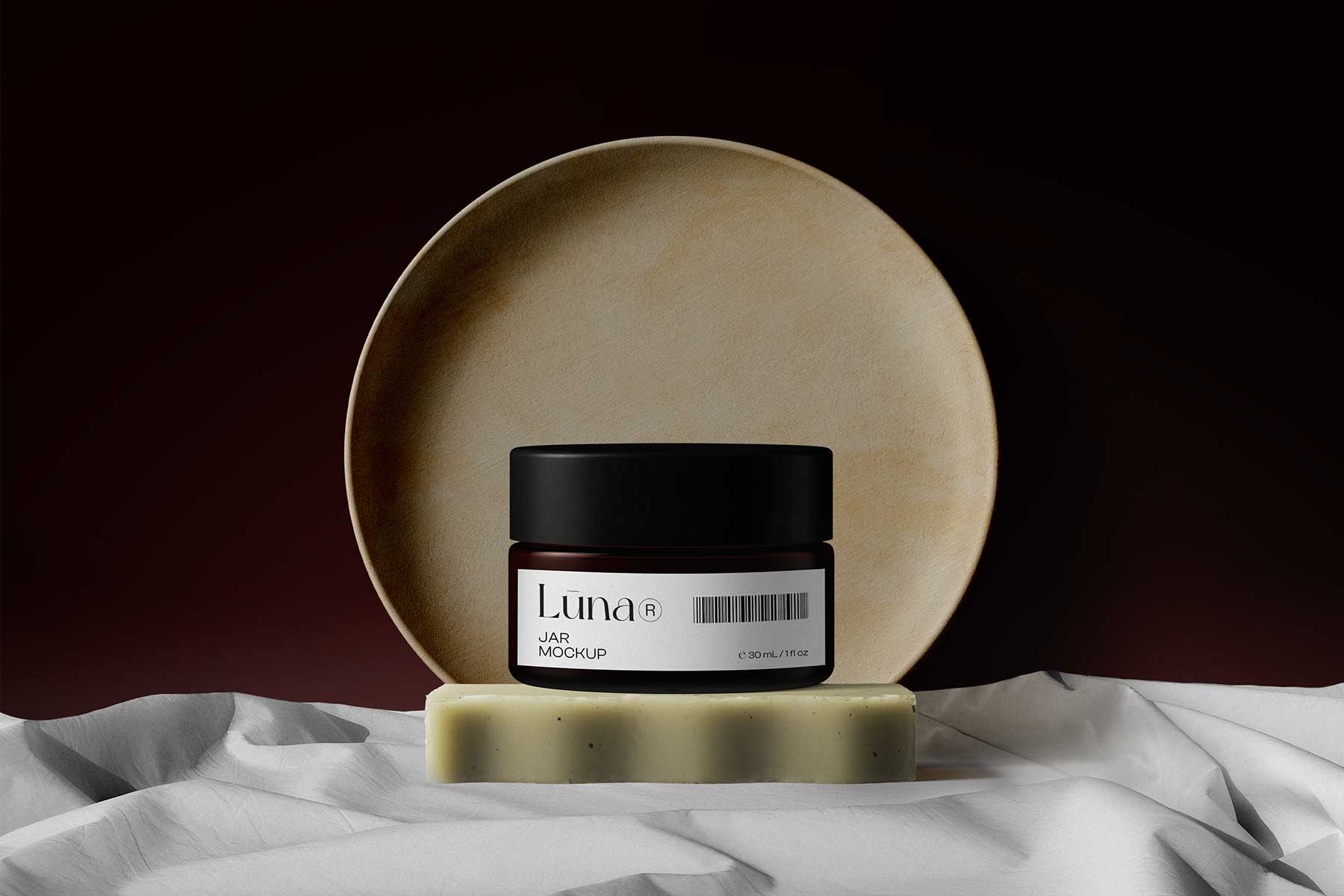Cosmetic Jar with Pomegranate Mockup