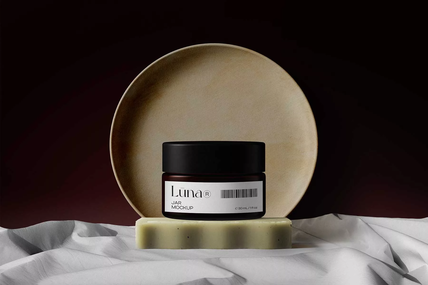 Cosmetic Jar with Pomegranate Mockup