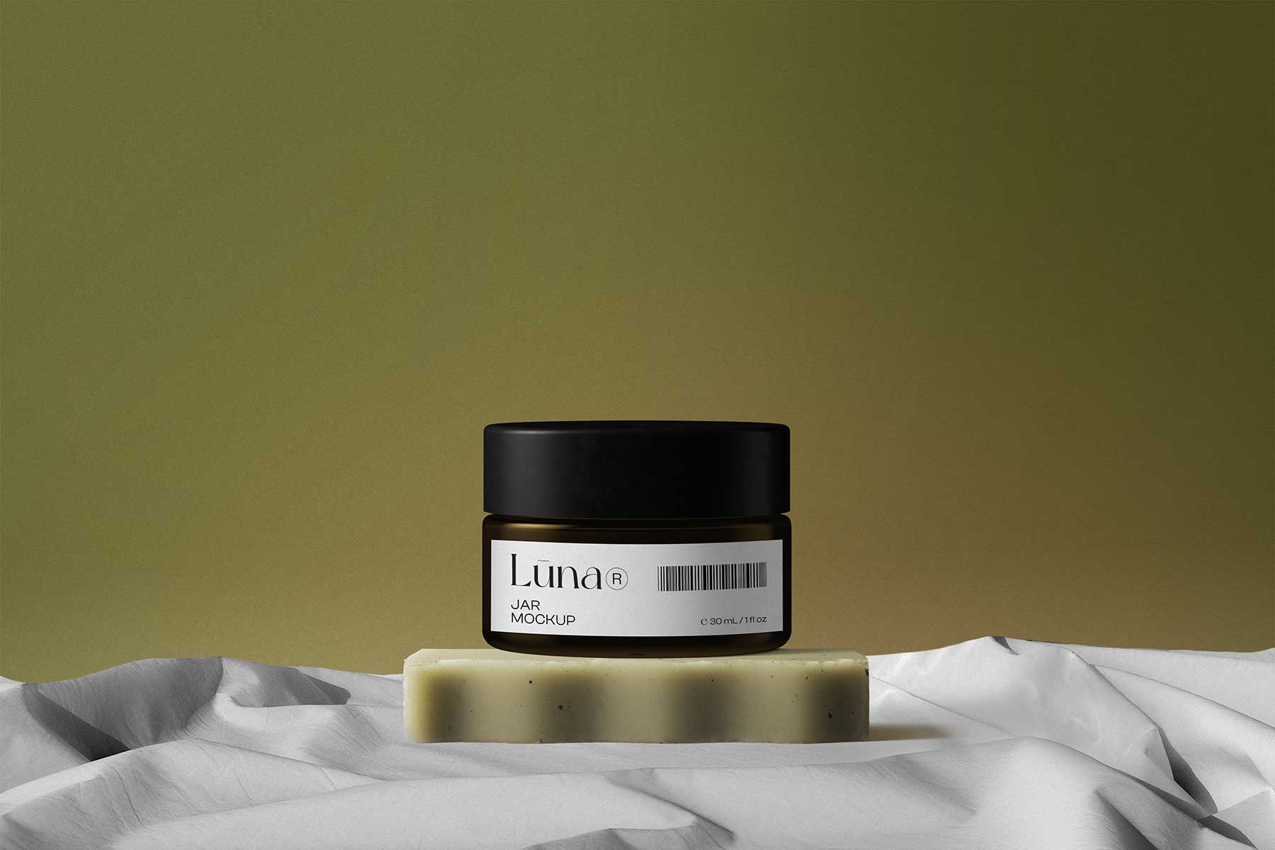 Cosmetic Jar with Pomegranate Mockup