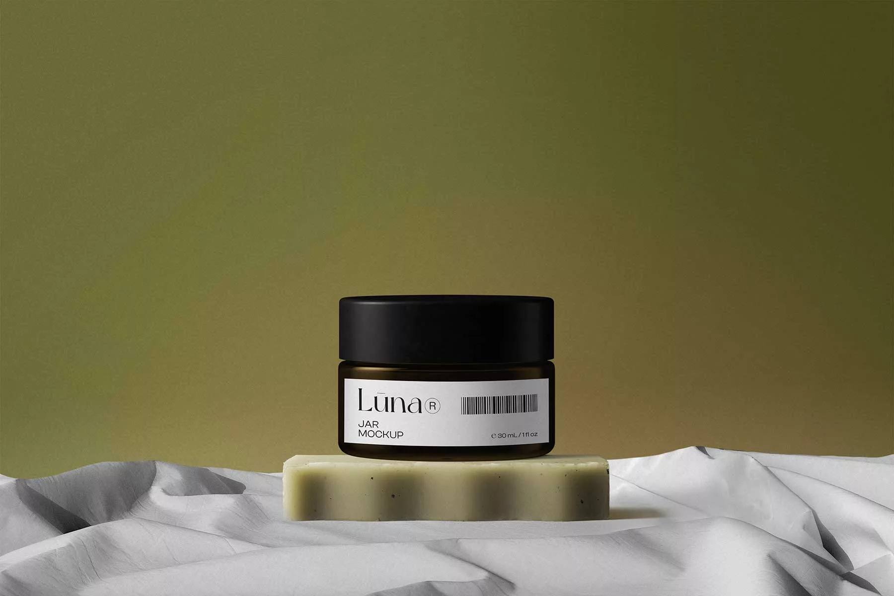 Cosmetic Jar with Pomegranate Mockup