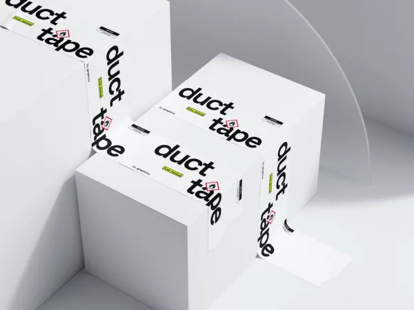 Duct Tapes Mockup (Minimal Scene with Geometric Surfaces)