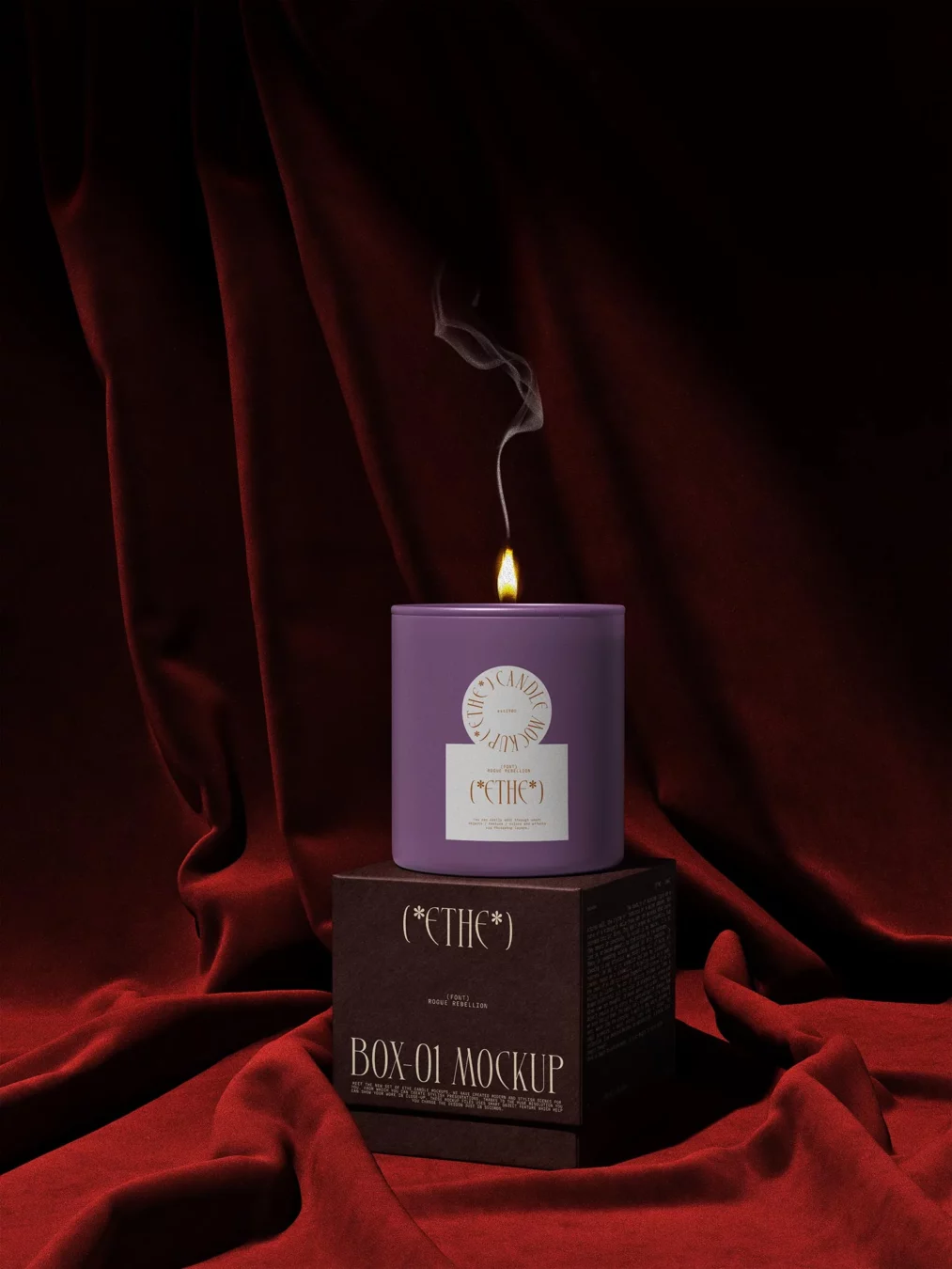 Free Candle with Box Mockups