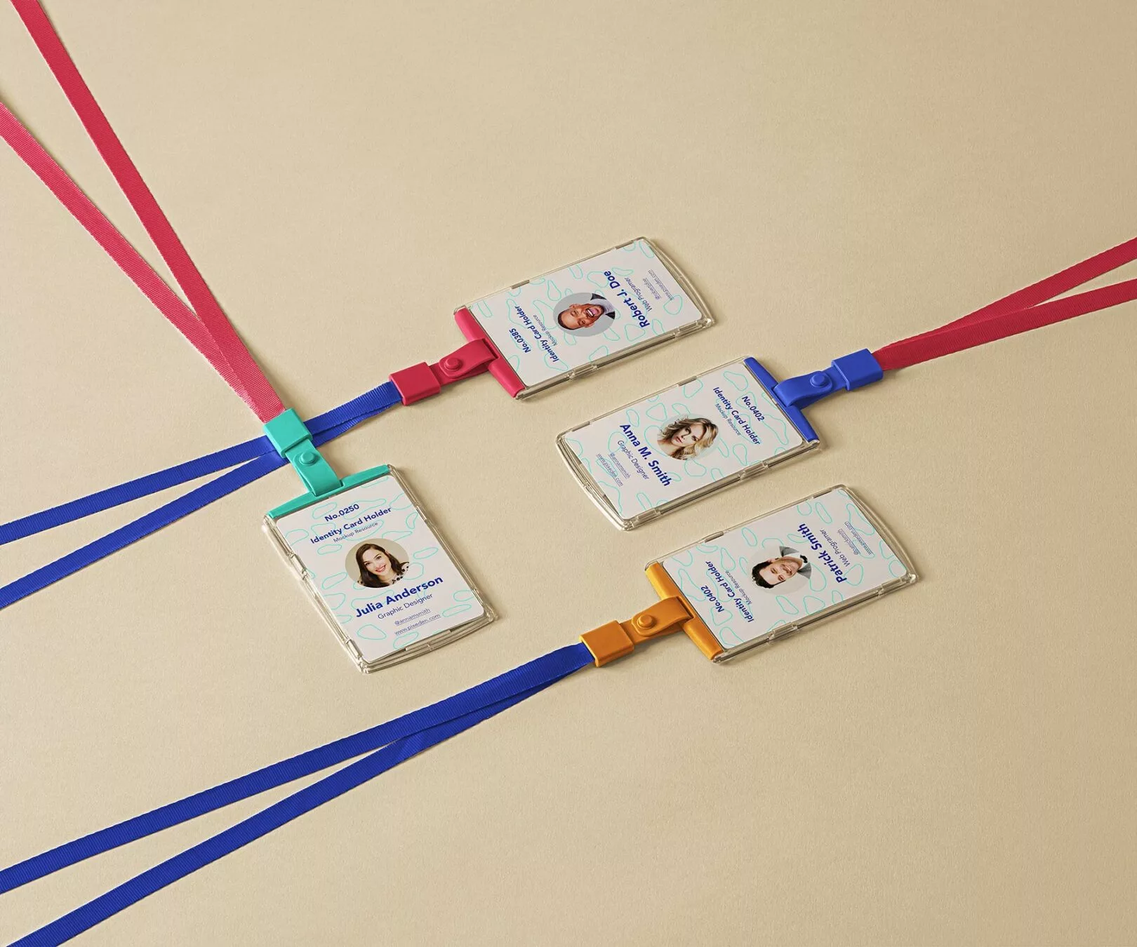 ID Card Mockup Set with Lanyards