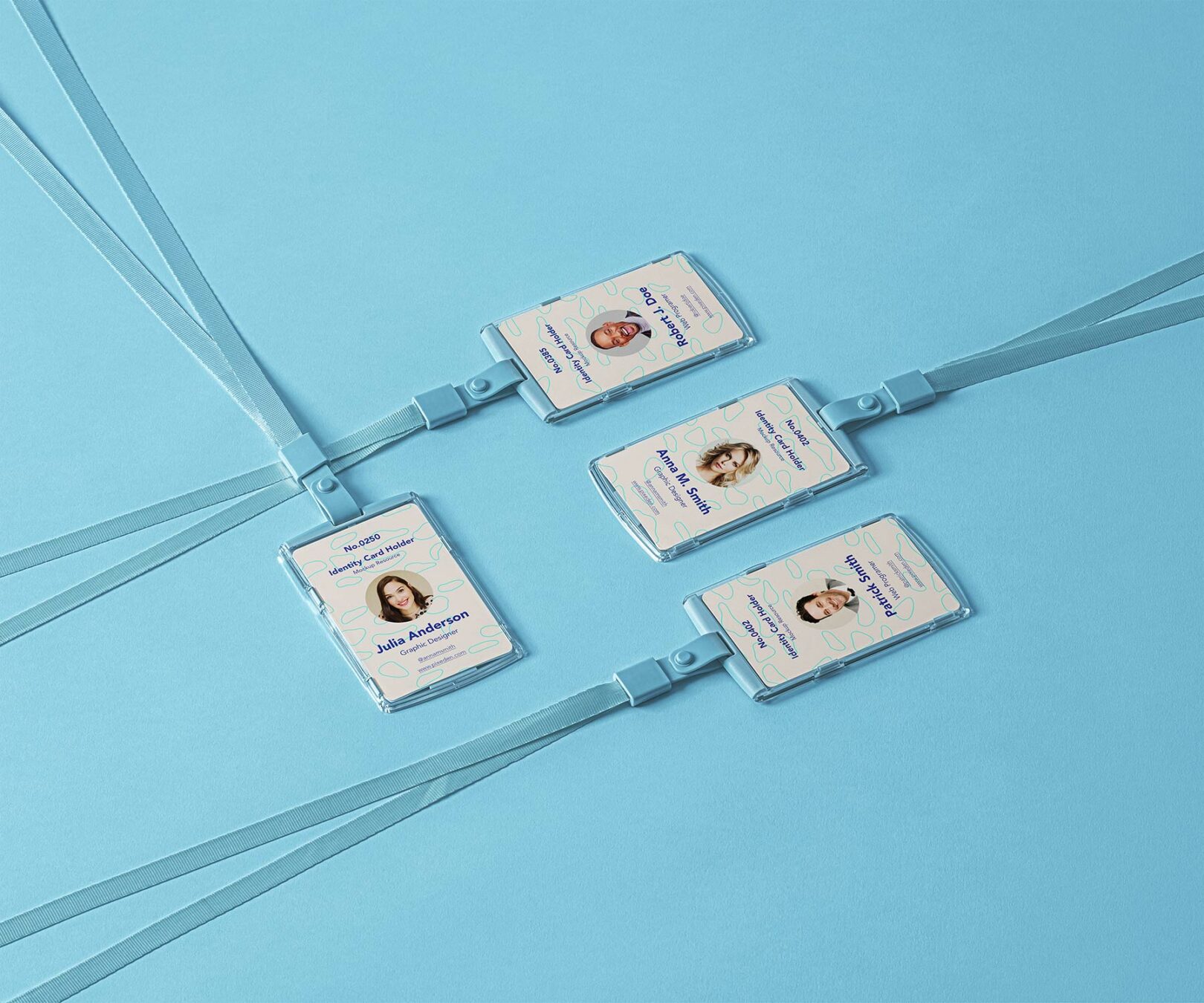 ID Card Mockup Set with Lanyards