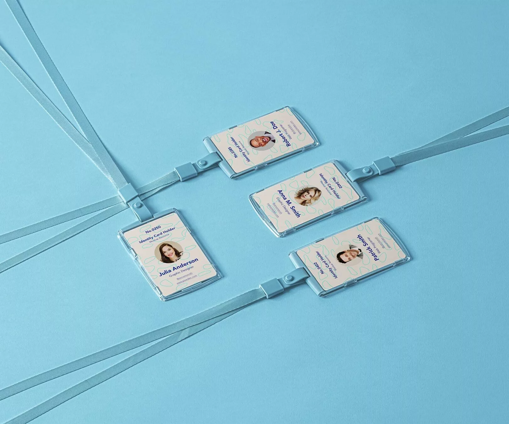 ID Card Mockup Set with Lanyards