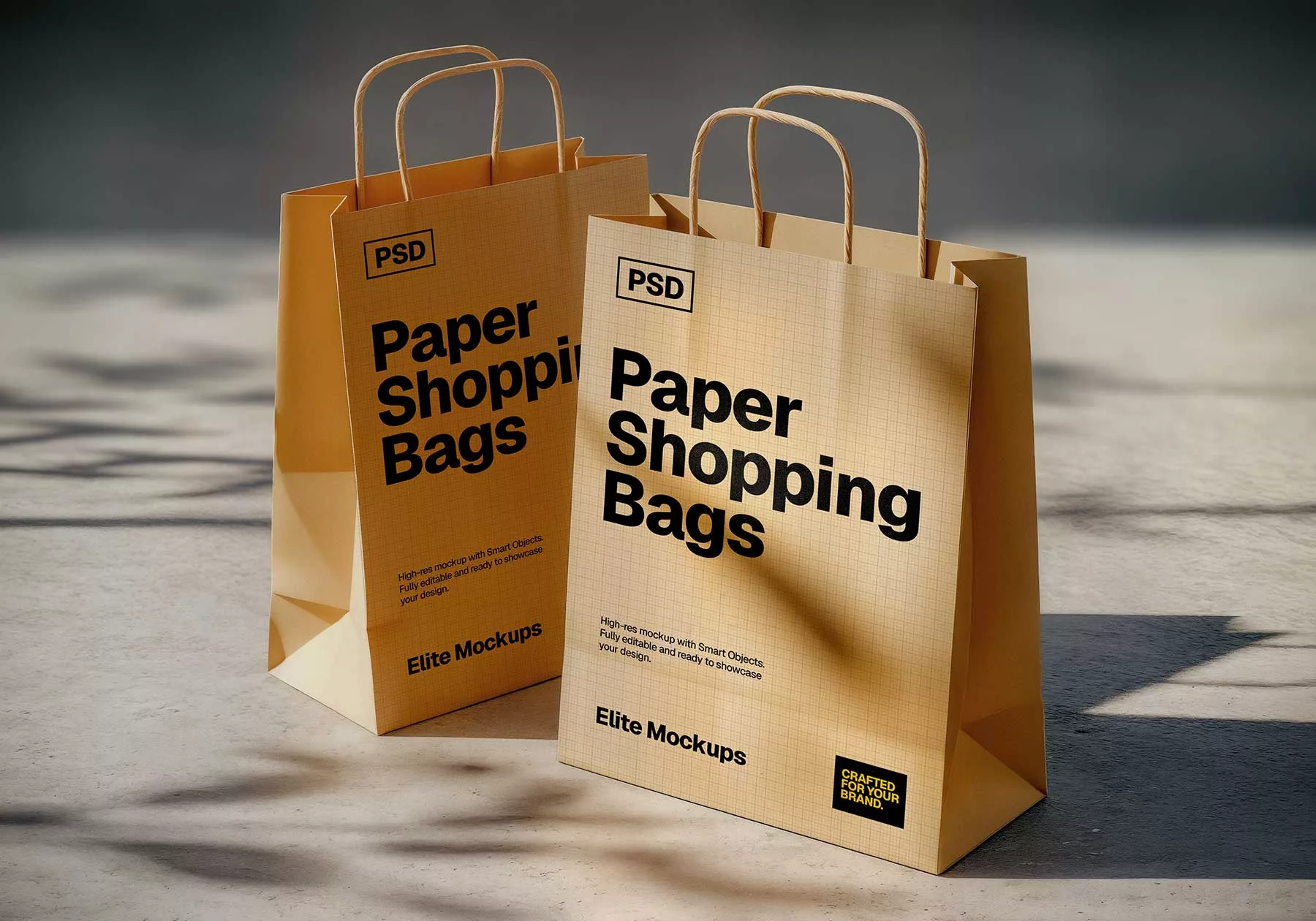 Paper Shopping Bag PSD Mockup