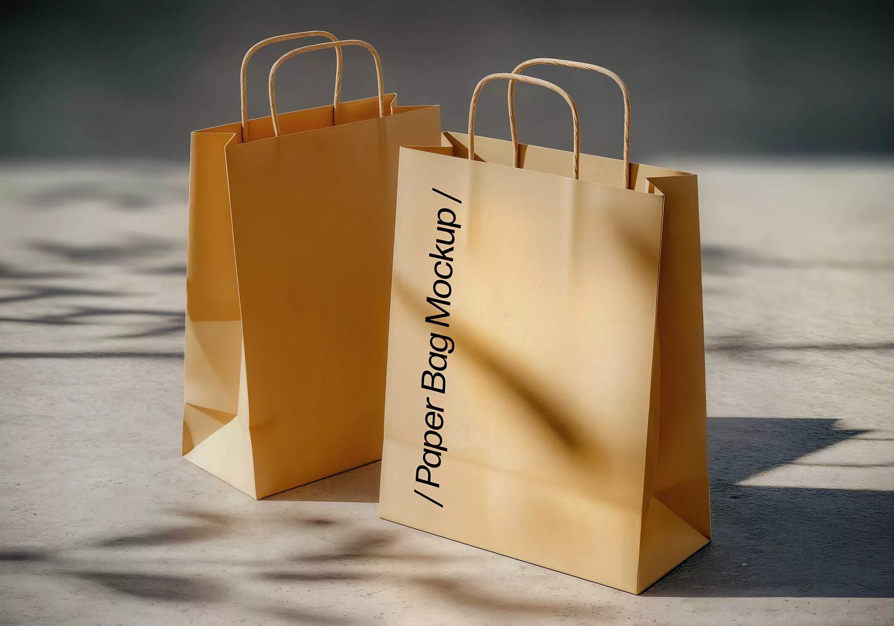 Paper Shopping Bag PSD Mockup