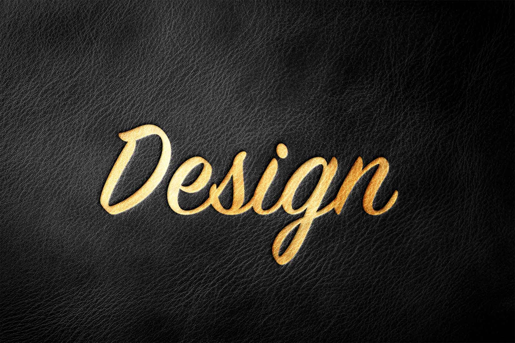 Pressed Leather Logo Mockup with Gold Foil Effect