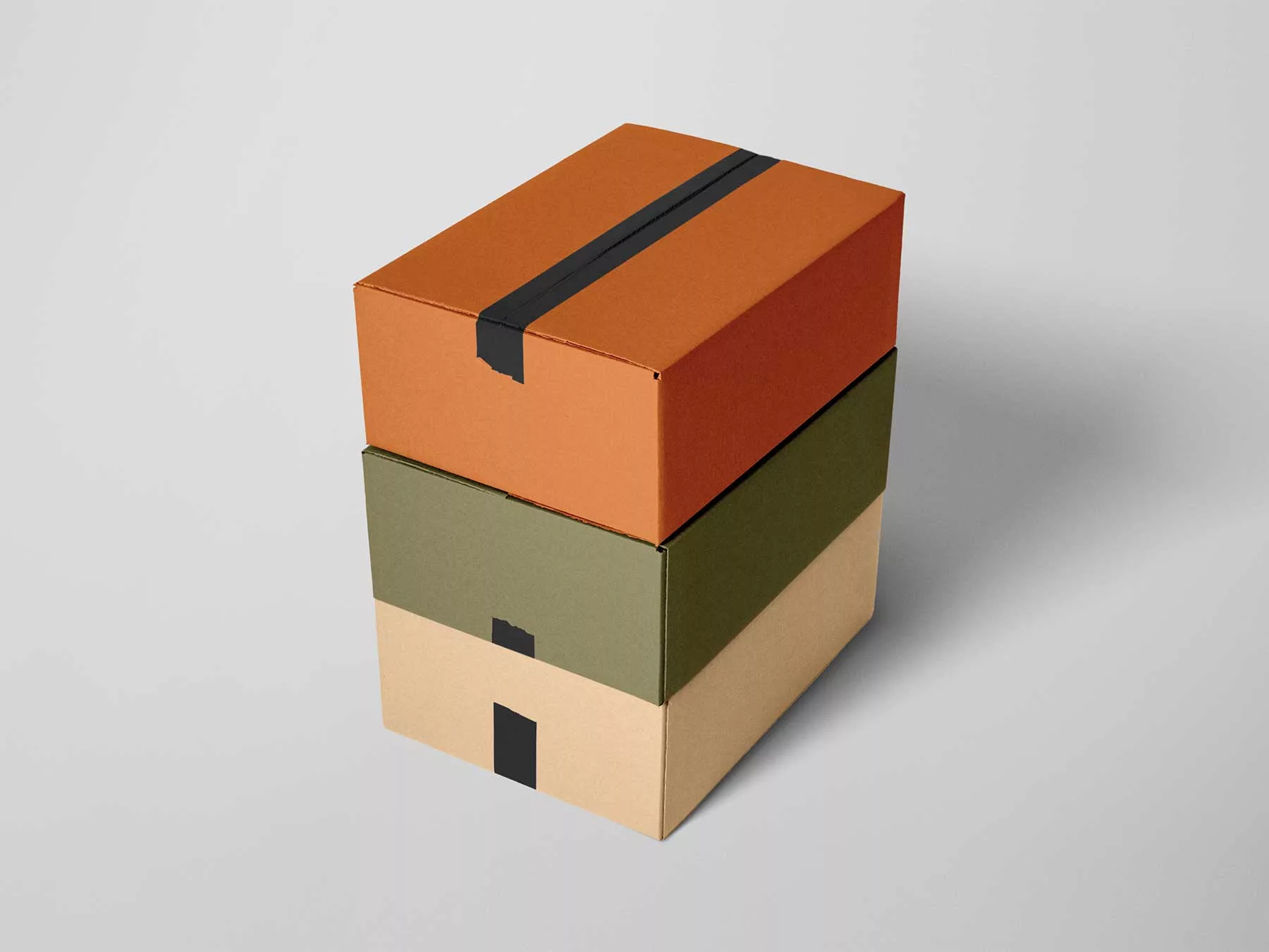 Shipping Carton Boxes Mockup