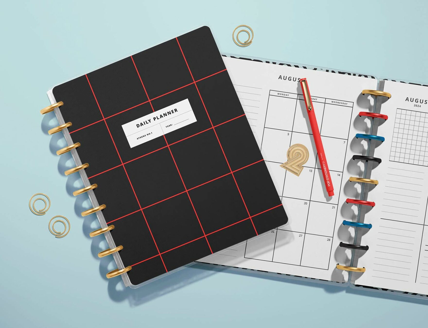 Spiral Planner Notebook Mockup