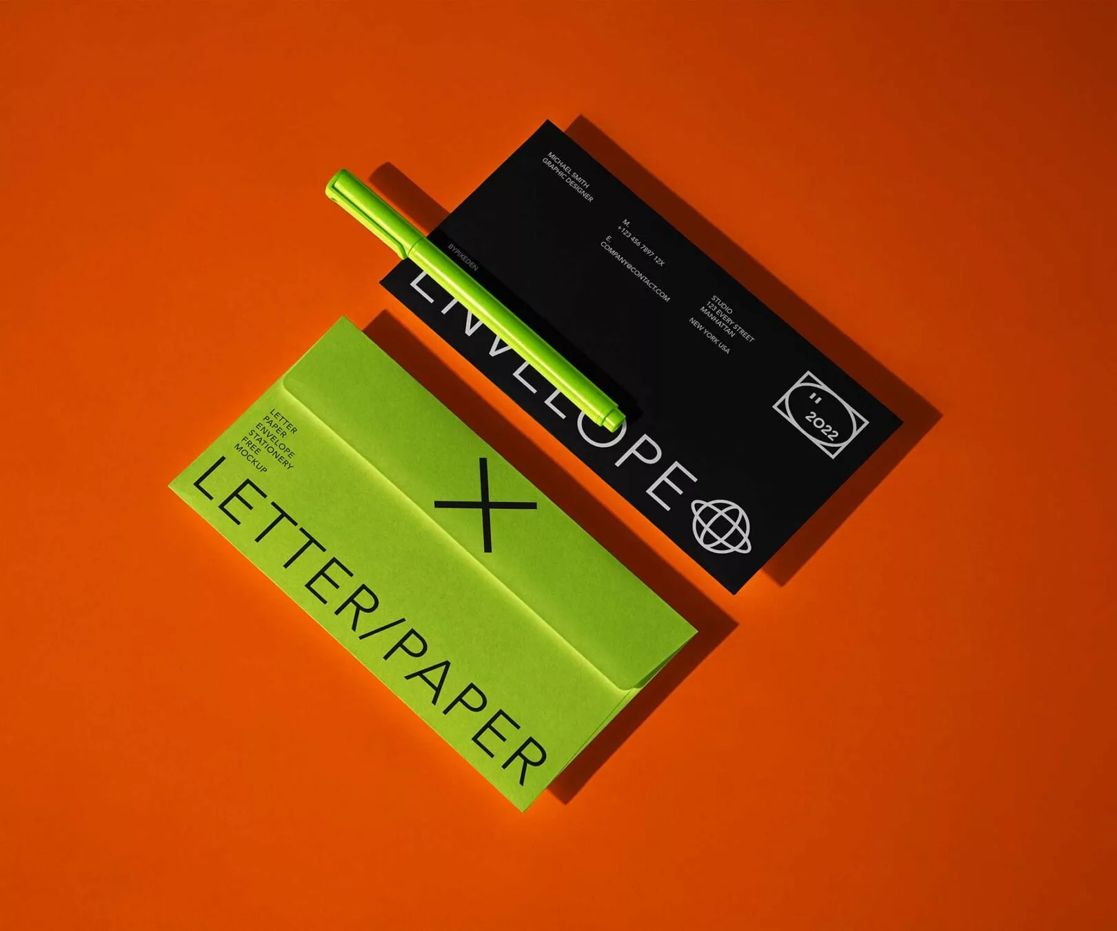 Stationery Letter Envelope PSD Mockup (DL)