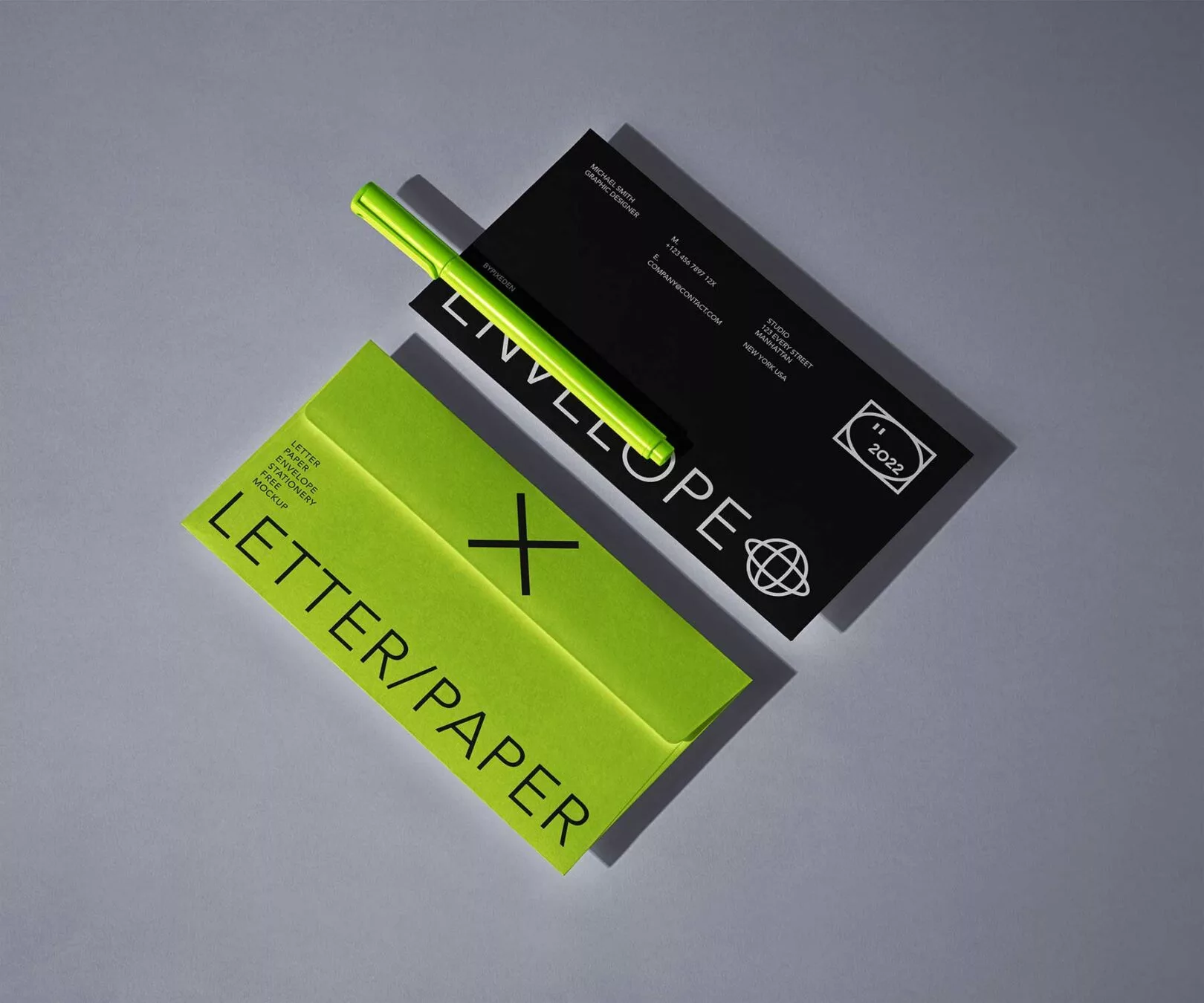 Stationery Letter Envelope PSD Mockup (DL)