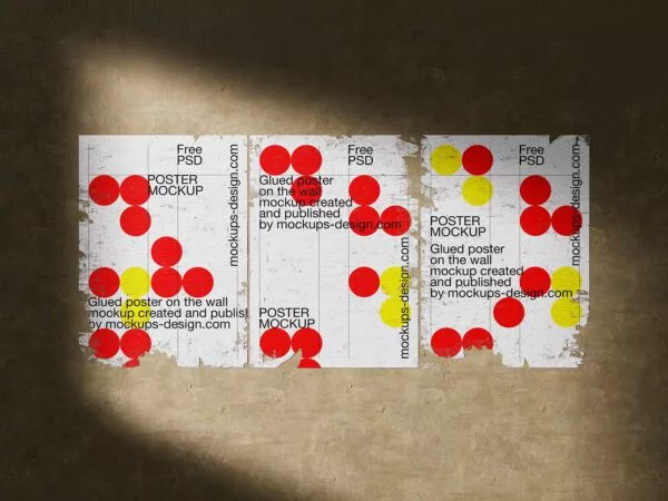 Torn Poster on Wall Mockup