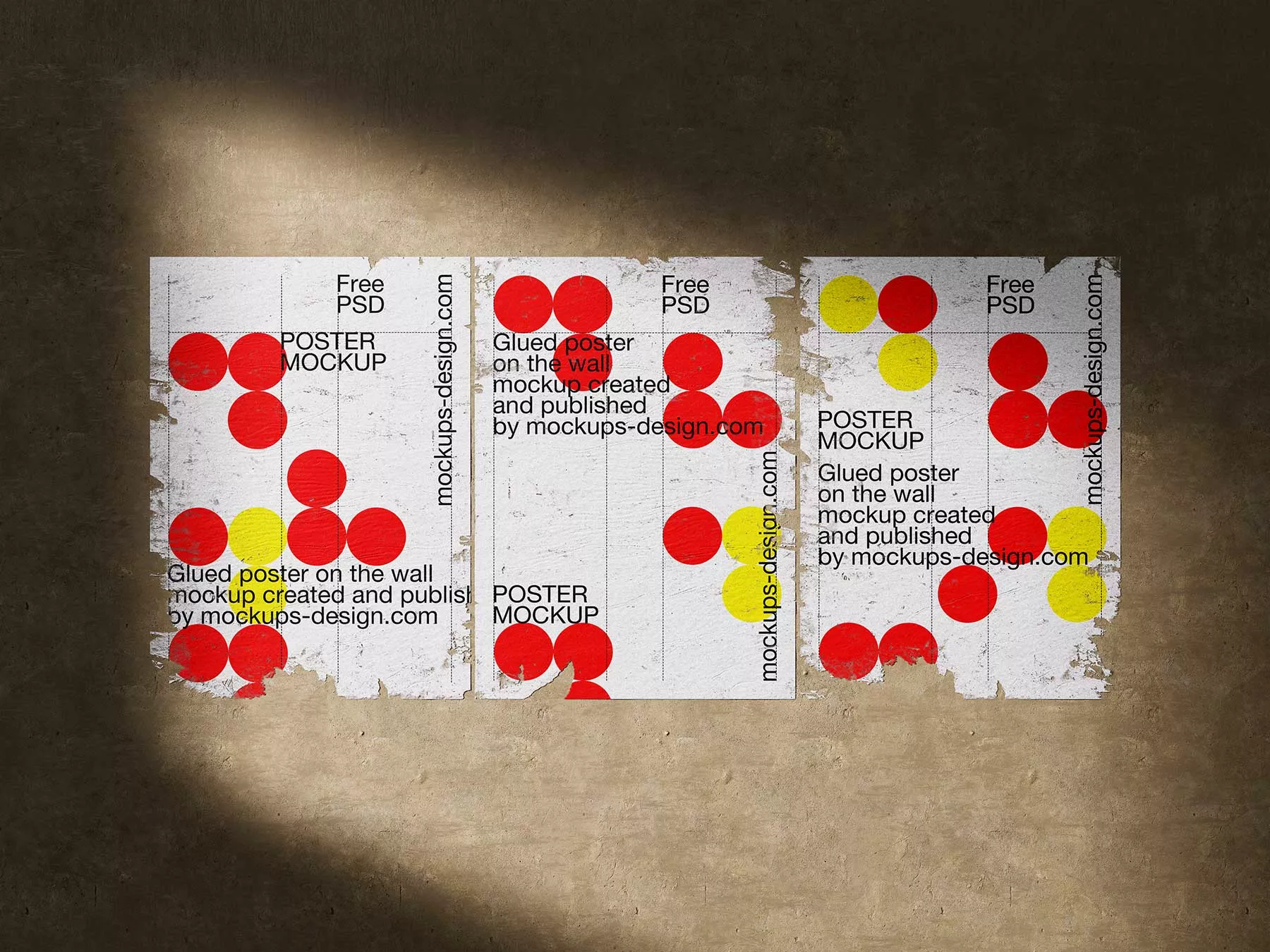 Torn Poster on Wall Mockup