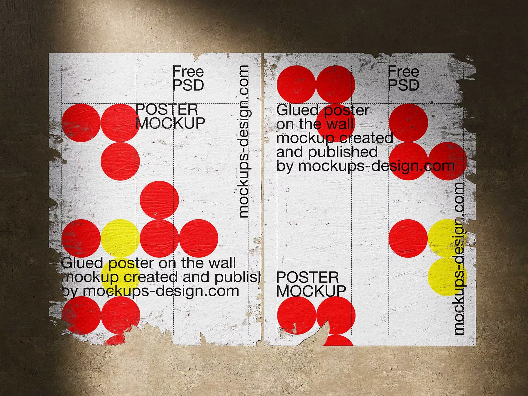 Torn Poster on Wall Mockup