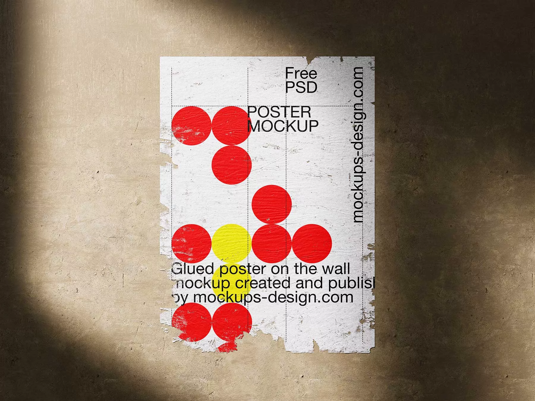 Torn Poster on Wall Mockup