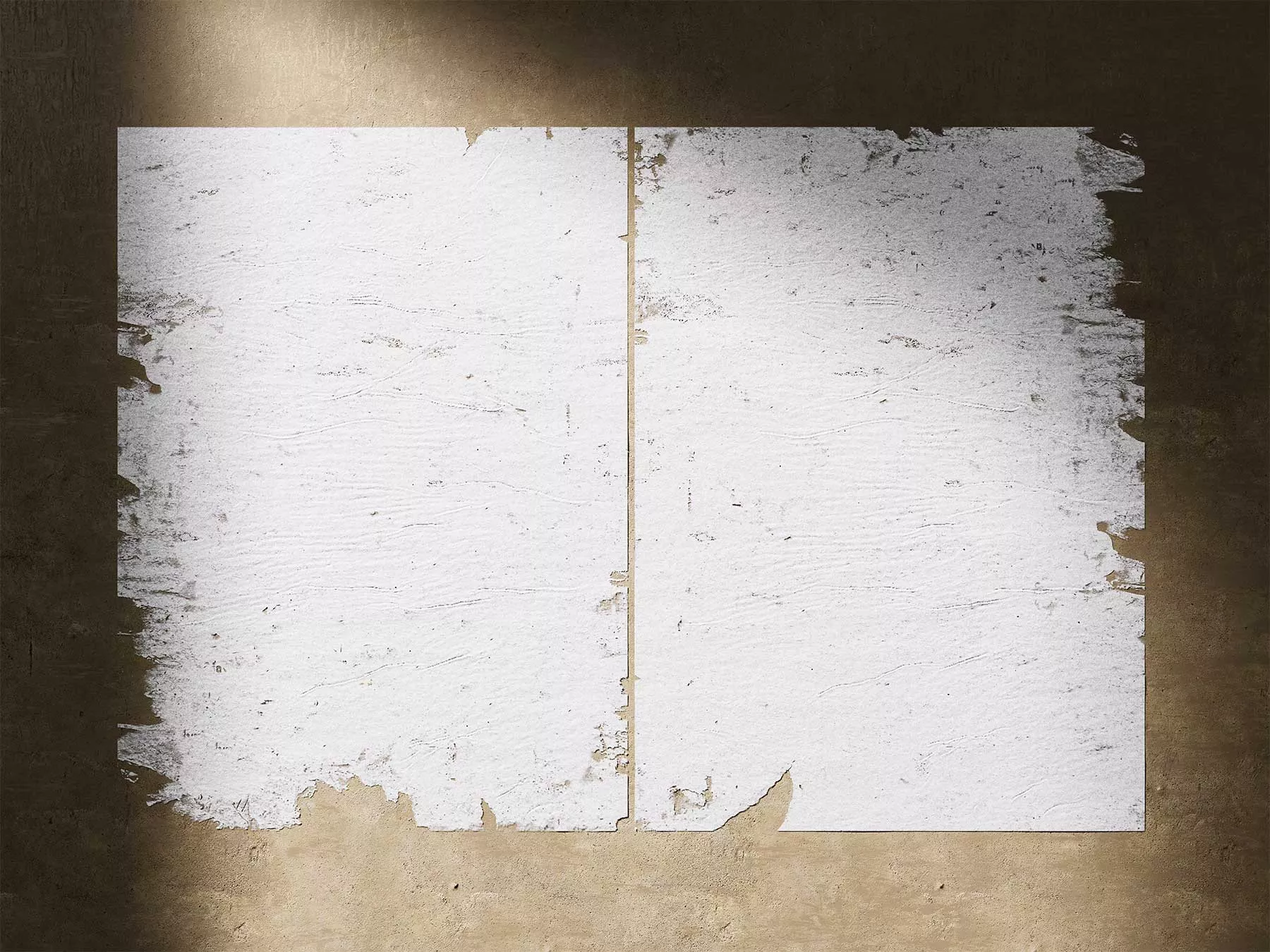 Torn Poster on Wall Mockup