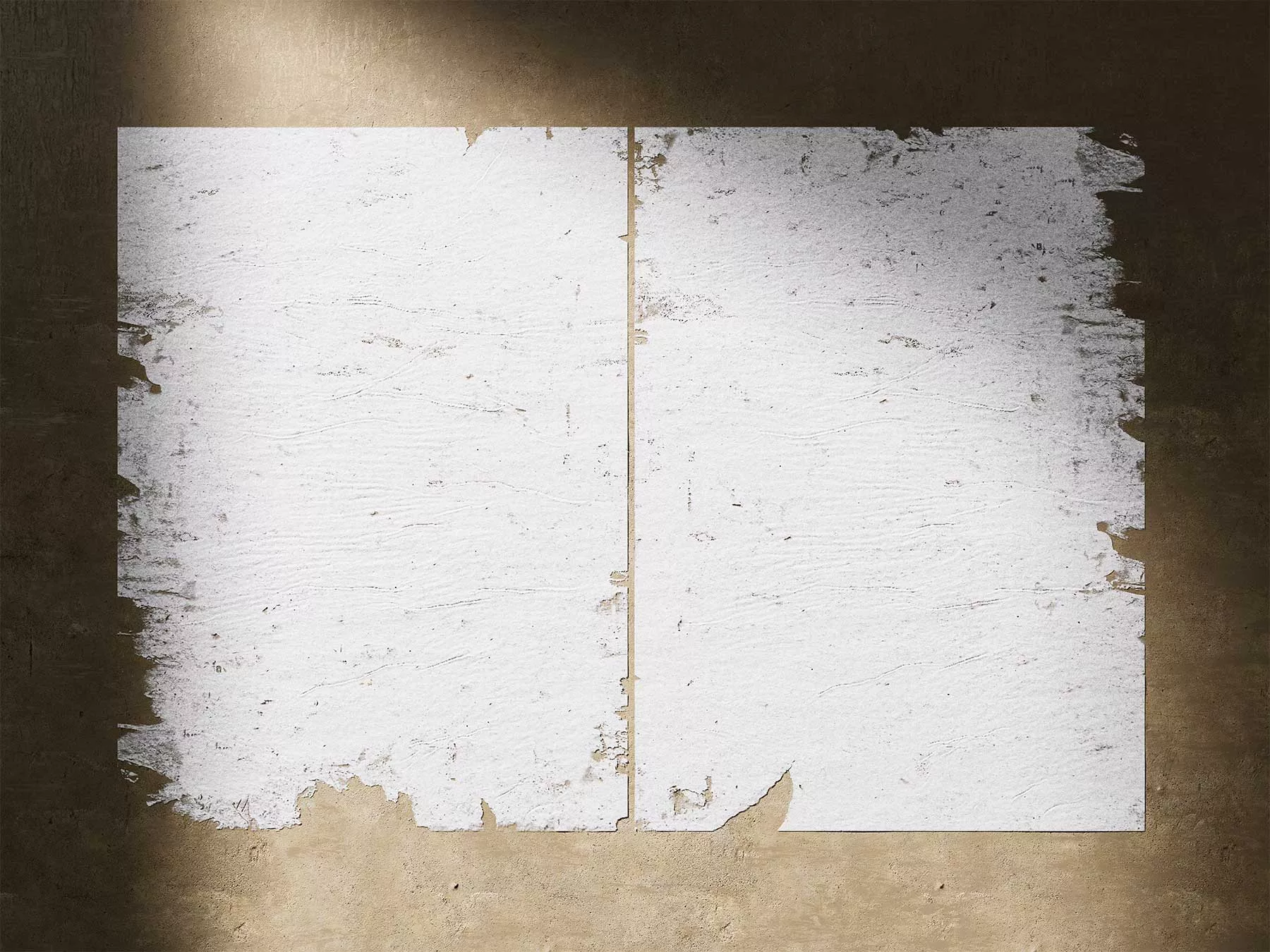 Torn Poster on Wall Mockup